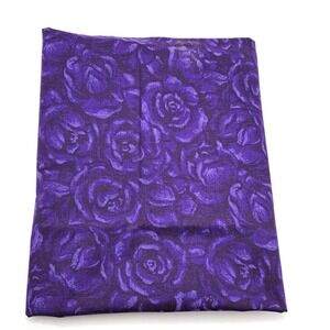 Joann Fabric Plum Rose 1 Yard Purple Floral Vintage Quilt Sewing Craft